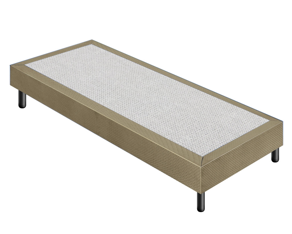 Letto Sommier Singolo 80x190 Tortora Rivestito - Resistente fino a 120 Kg per Persona