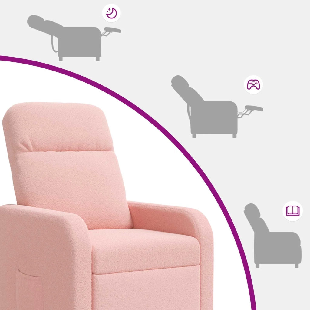 Poltrona Massaggiante Rosa Bouclé 42034953