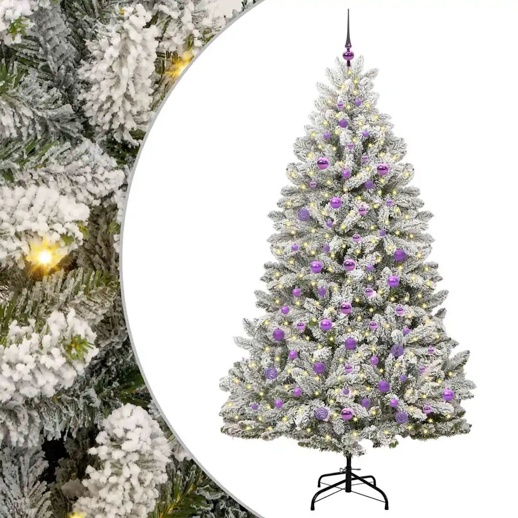 Albero di Natale | Decorazioni natalizie artificiale con 300 LED Verde e Bianco 210 cm