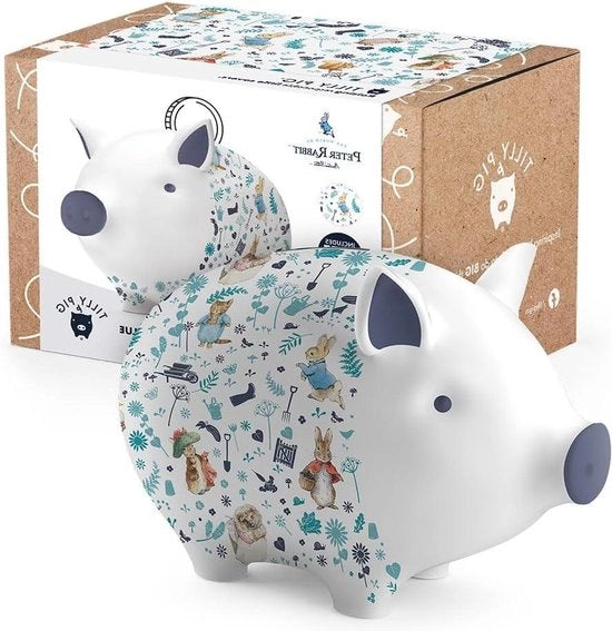 Ceramica di Risparmio per Bambini Amici di Peter Cottontail Blu