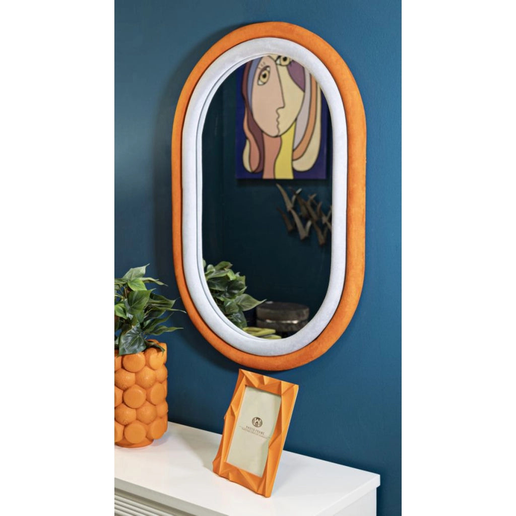 Specchio con Cornice VKH469, Arancione, MDF, 60x4x90 cm