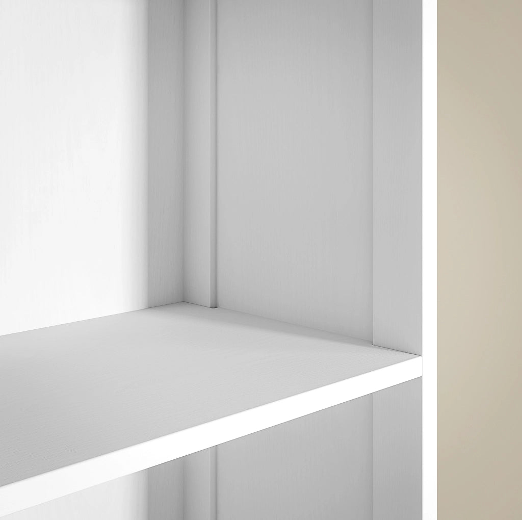 Colonna bagno compatta in MDF bianco con cassetto e 3 ripiani