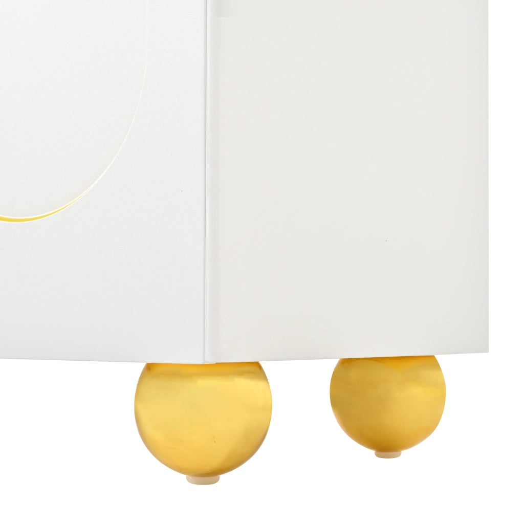 MADIA 4 ante 140x40x74 cm bianca con decoro ad arco oro