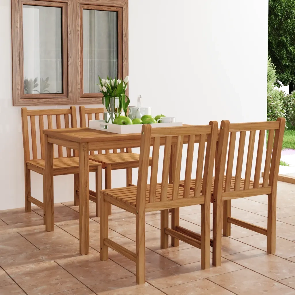 Set da pranzo da giardino 5 pz 120x70 cm in legno massello di teak 3059927
