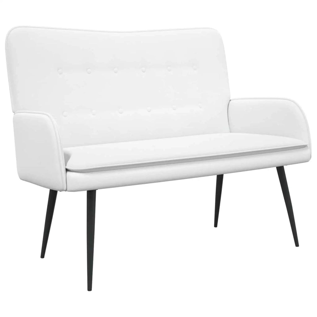 Divano a 2 Posti Bianco 115 x 61 x 87 cm Tessuto 42028911