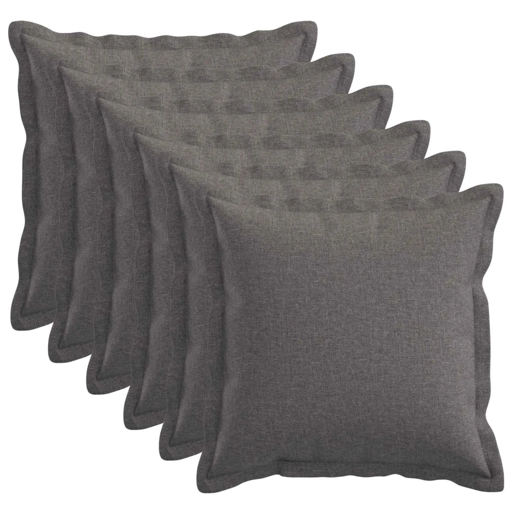 Cuscino 6 pz HOUTEN Grigio Chiaro 35 x 35 cm Lino 932426