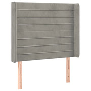Testiera | Testata ad Orecchio Grigio Chiaro 93x16x118/128 cm in Velluto
