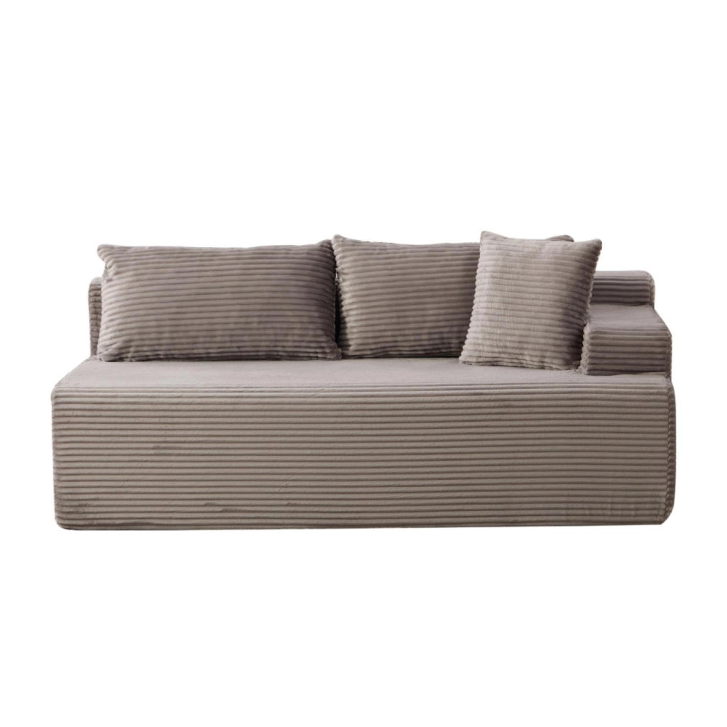 Divano modulare, divano compatto, tessuto chenille, schiuma ad alta elasticità 30D, base antiscivolo, 2 posti, grigio