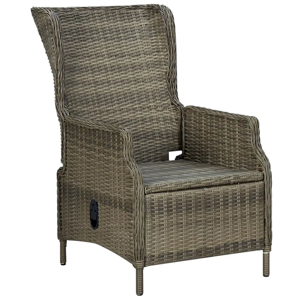 Set da Pranzo da Giardino 9 pz con Cuscini in Polyrattan Marrone 3060161