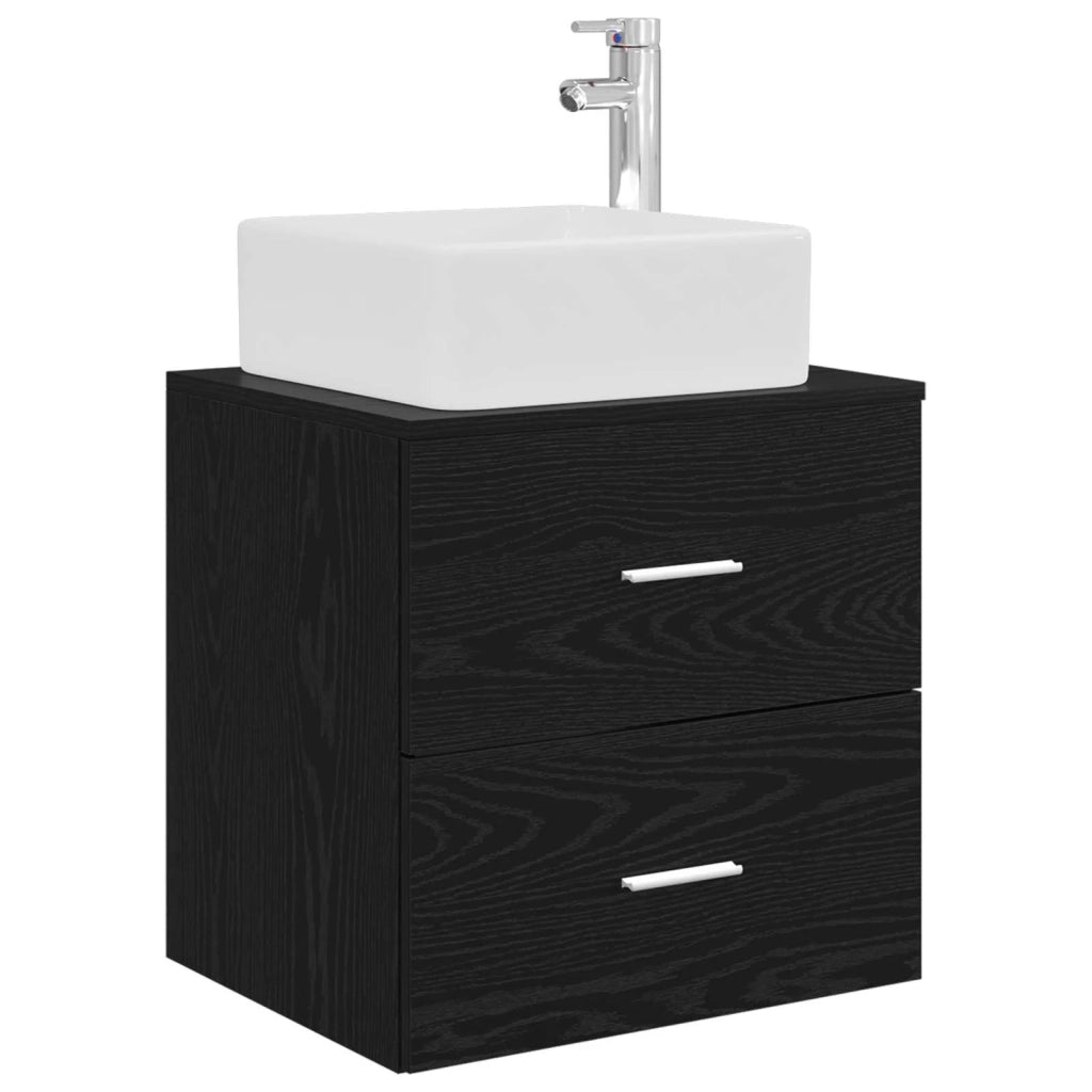 Set di mobili per il bagno 5 pz Rovere Nero 3406832