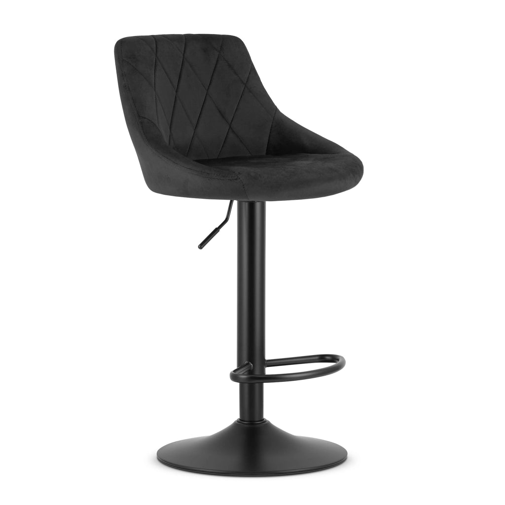 Sgabello girevole VALORA DAKA - Velluto nero con base nera x 2