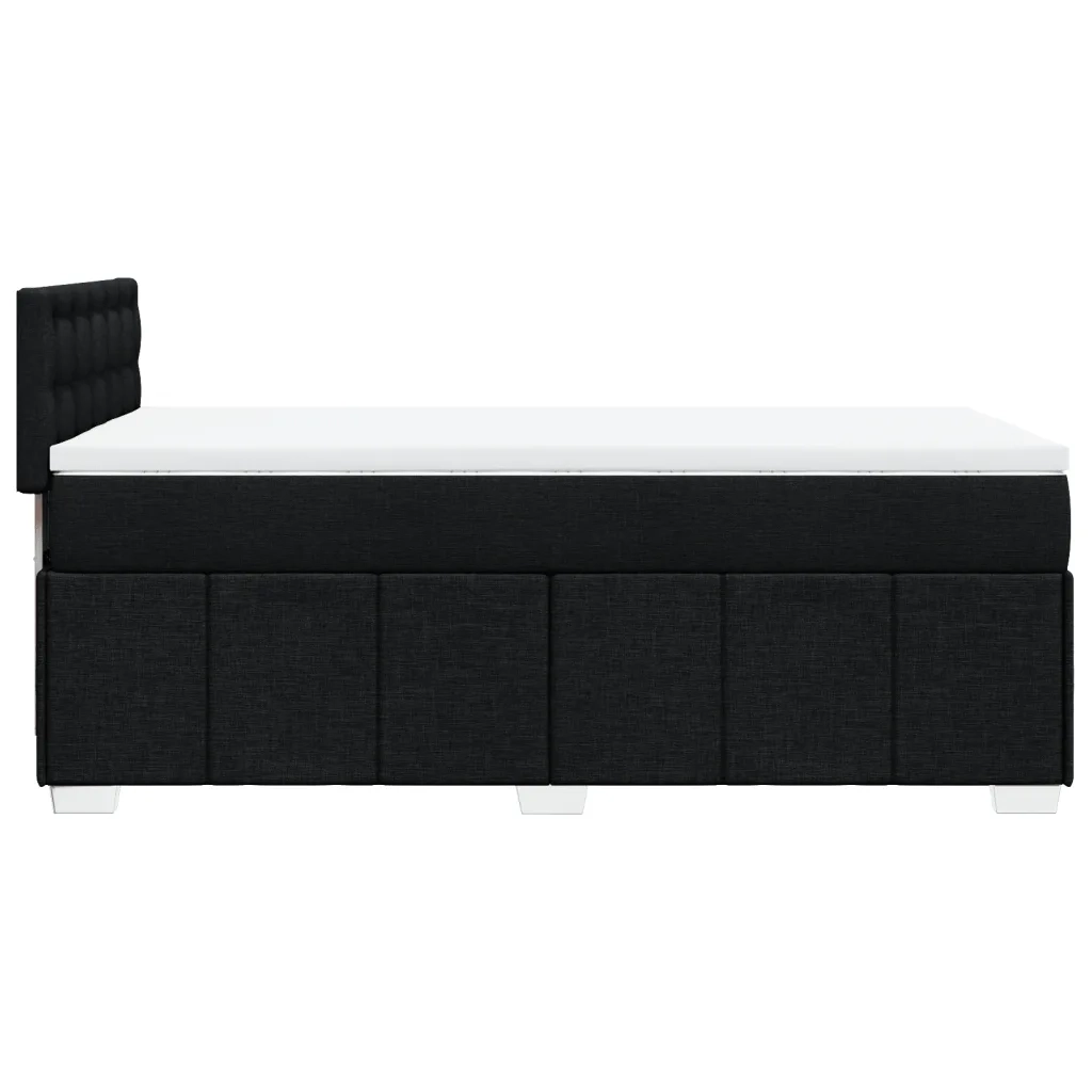 Giroletto a Molle con Materasso-Struttura Letto Nero 80x200 cm inTessuto 539766