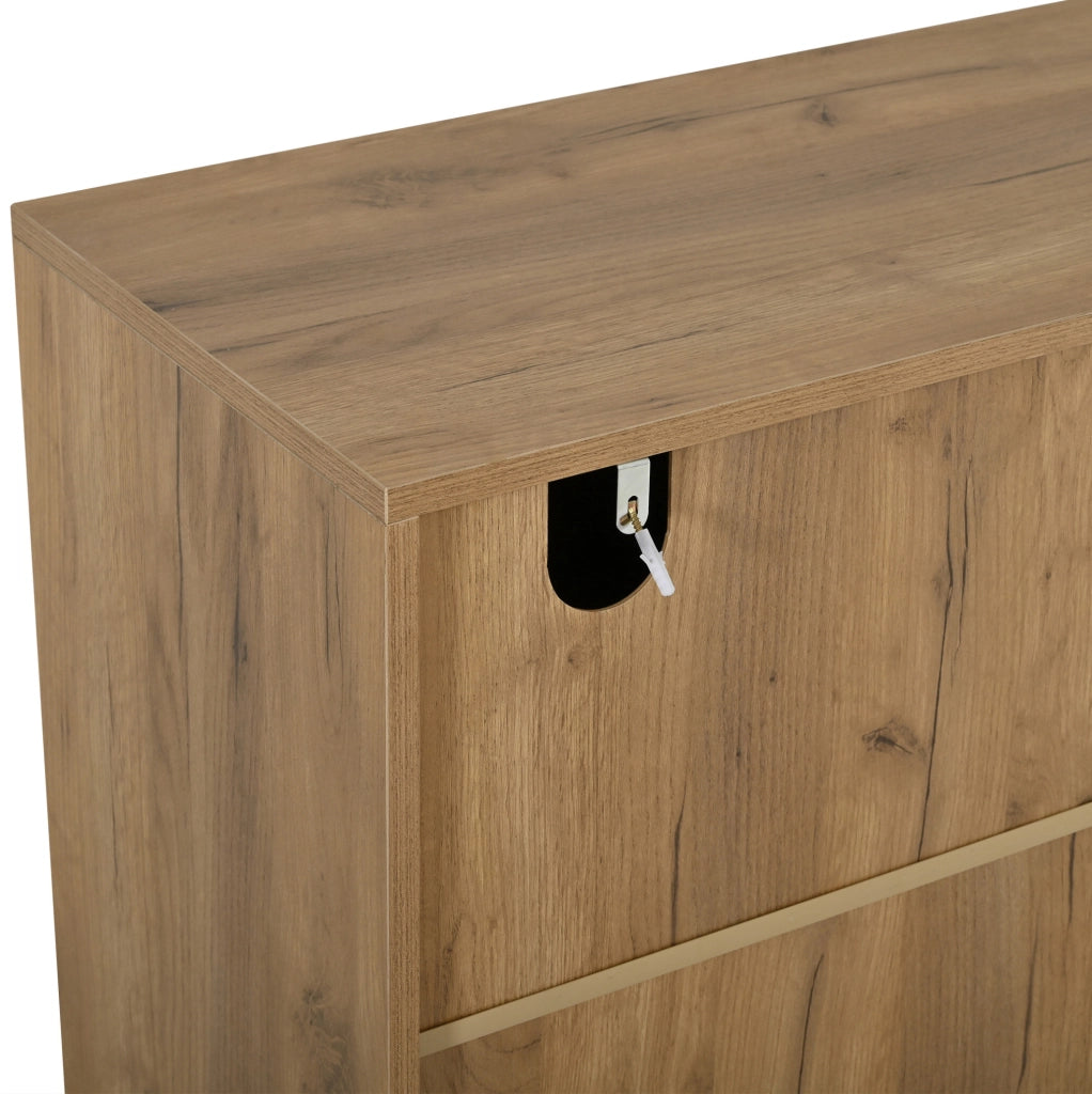 Credenza sideboard 140x35x67 cm con 2 cassetti e 3 ante nero e legno HAVRYA