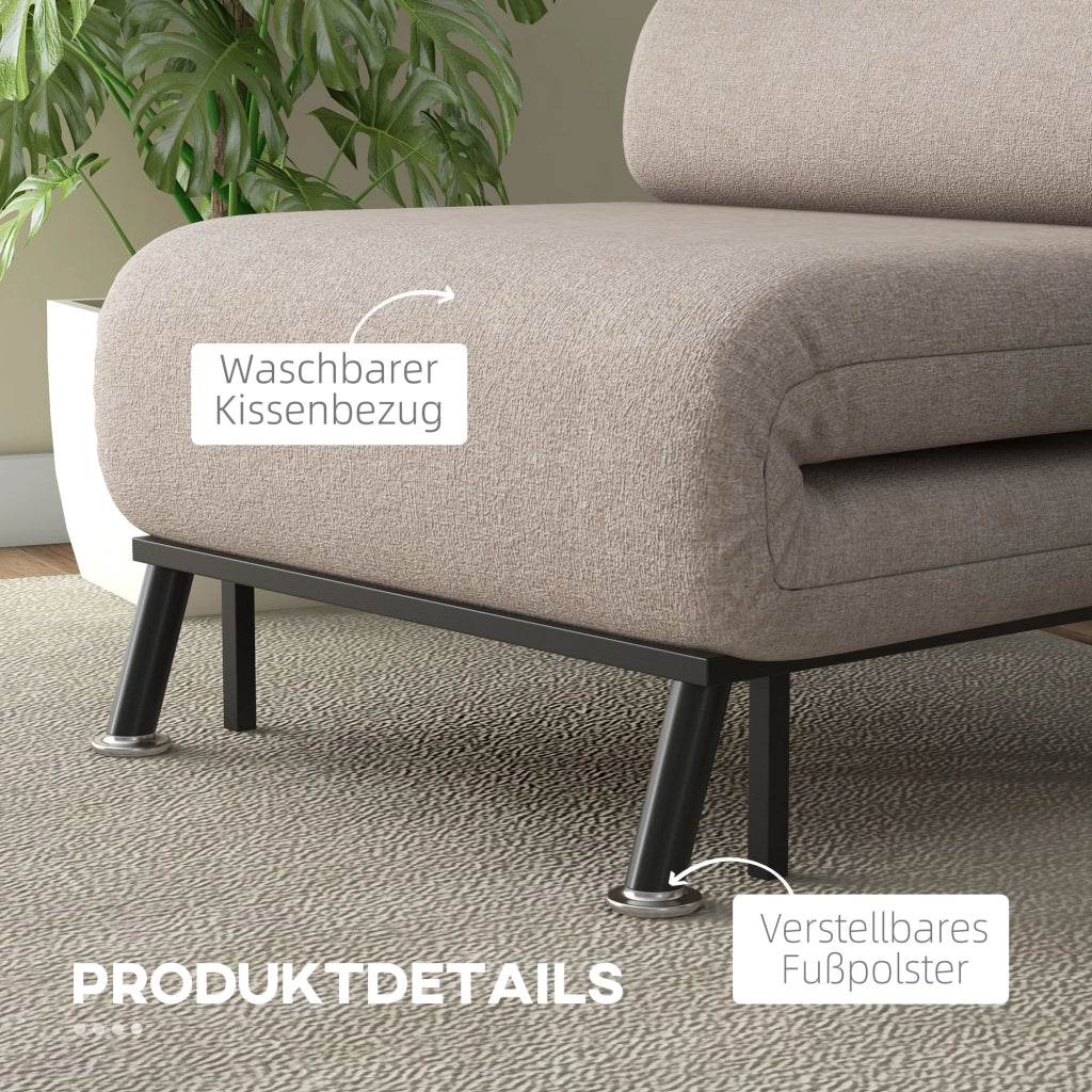 Poltrona Relax Klappbett con Schienale Regolabile ¨C Minimal ¨C Beige 75x70x75 cm