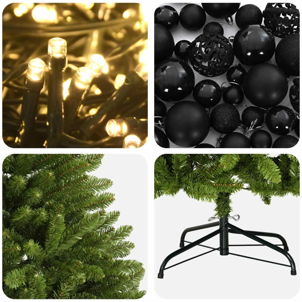 Albero di Natale artificiale verde chiaro con palline 240 cm 3466470