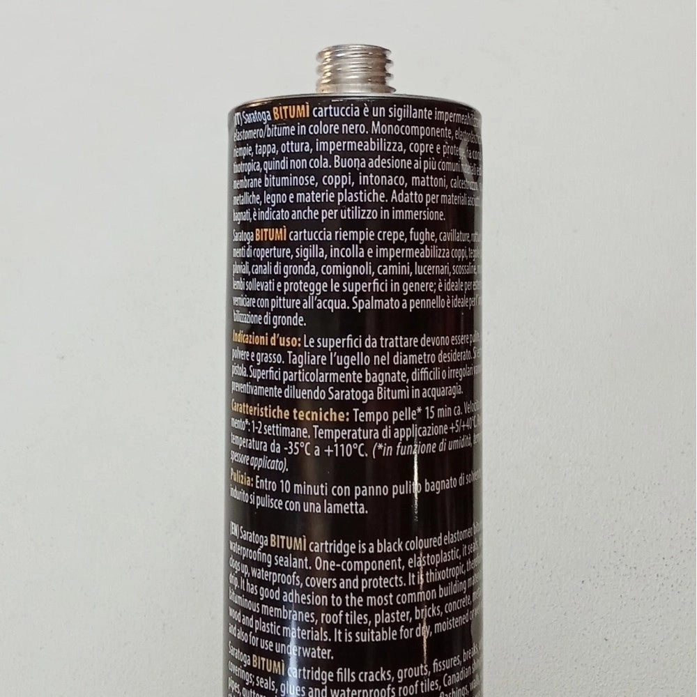 Saratoga bitumi' 300ml guaina nera impermeabilizzante sigillante in cartuccia di metallo