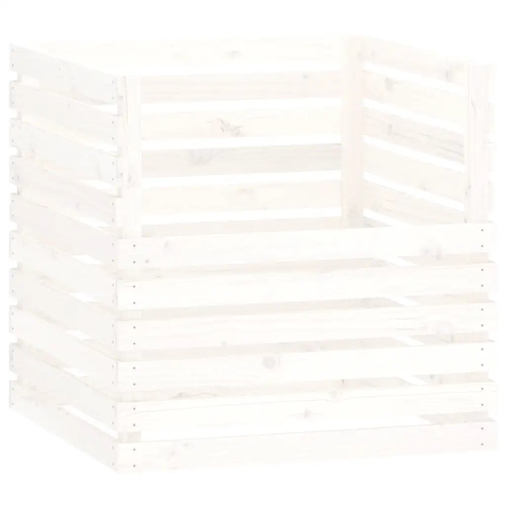 Compostiera Bianca 80x80x78 cm in Legno Massello di Pino CFW8948471