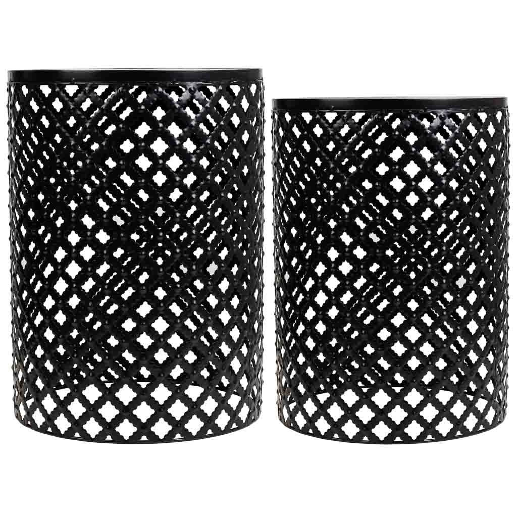 Set di 2 supporti in mosaico nero e metallo