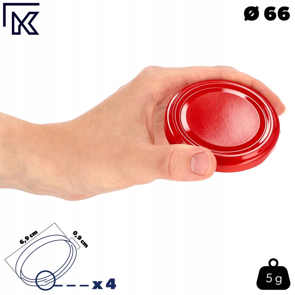 KADAX 50x Tappi per Barattoli Fi 66 Tappi per Barattoli Coperchi Conserva