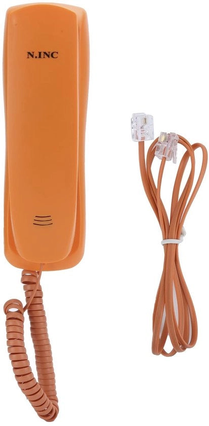 Telefono da scrivania - Modello a linea singola - Telefono fisso - Design retro - Colore arancione - Adatto per uso domestico e ufficio - Ideale per anziani