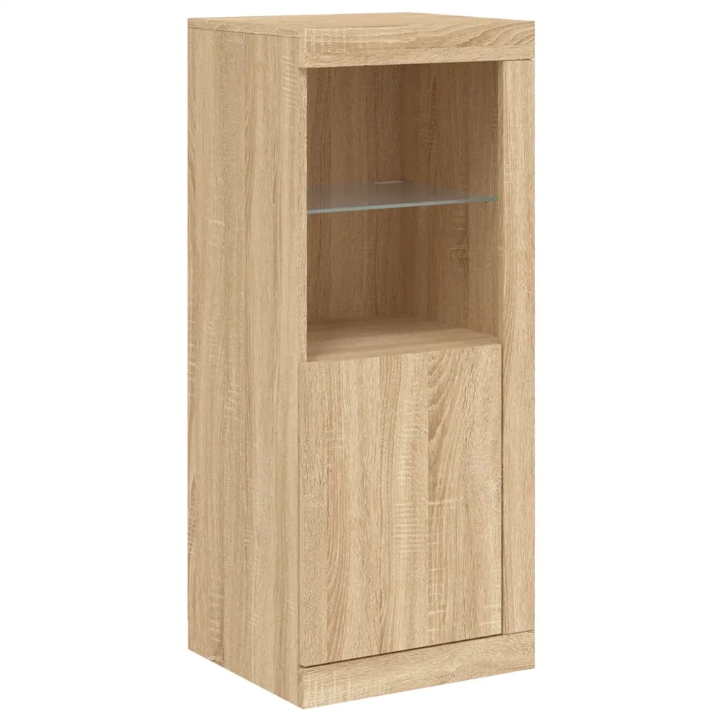 Credenze con Luci LED 3 pz Rovere Sonoma in Legno Multistrato 3209137