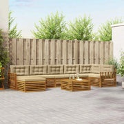 Set di divani da esterno con cuscino 8 pcs Naturale e Beige 3373853
