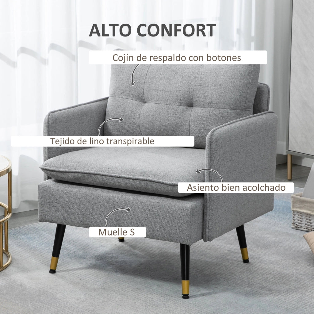 Poltrona ¨C Zephmum ¨C Grigio 76x68x80 cm