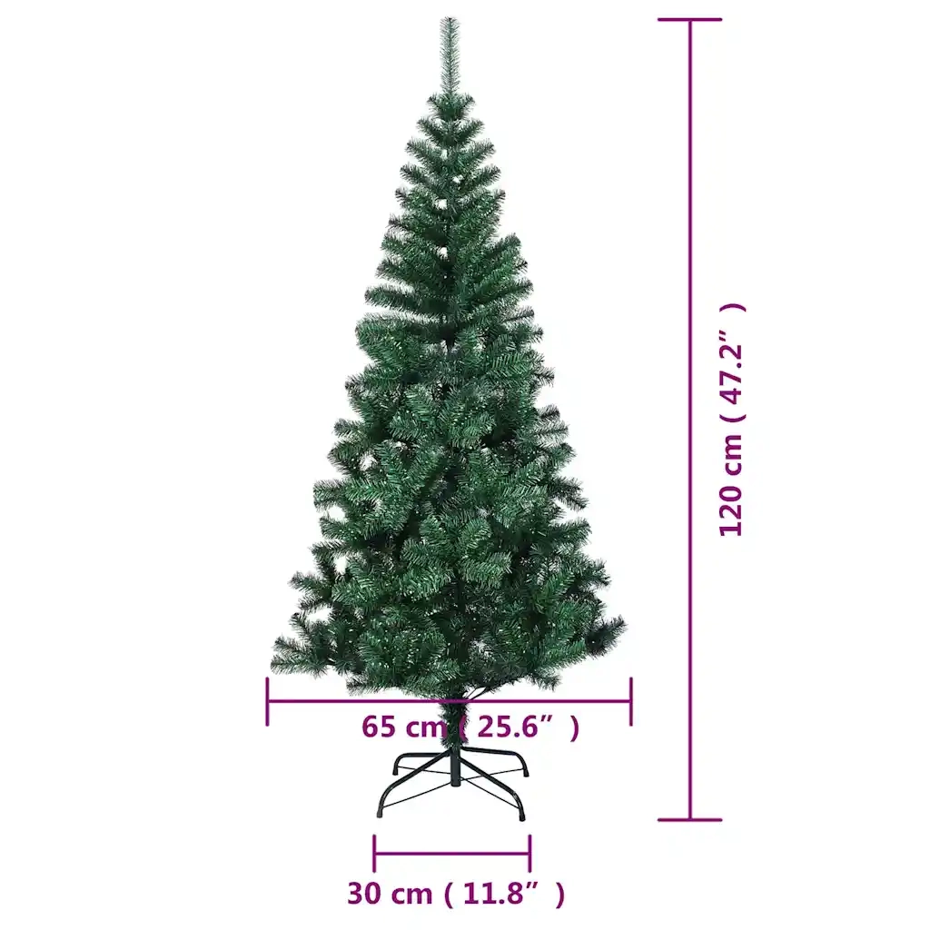 Albero di Natale Artificiale-Albero Natalizio Punte Iridescenti Verde 120 cm PVC