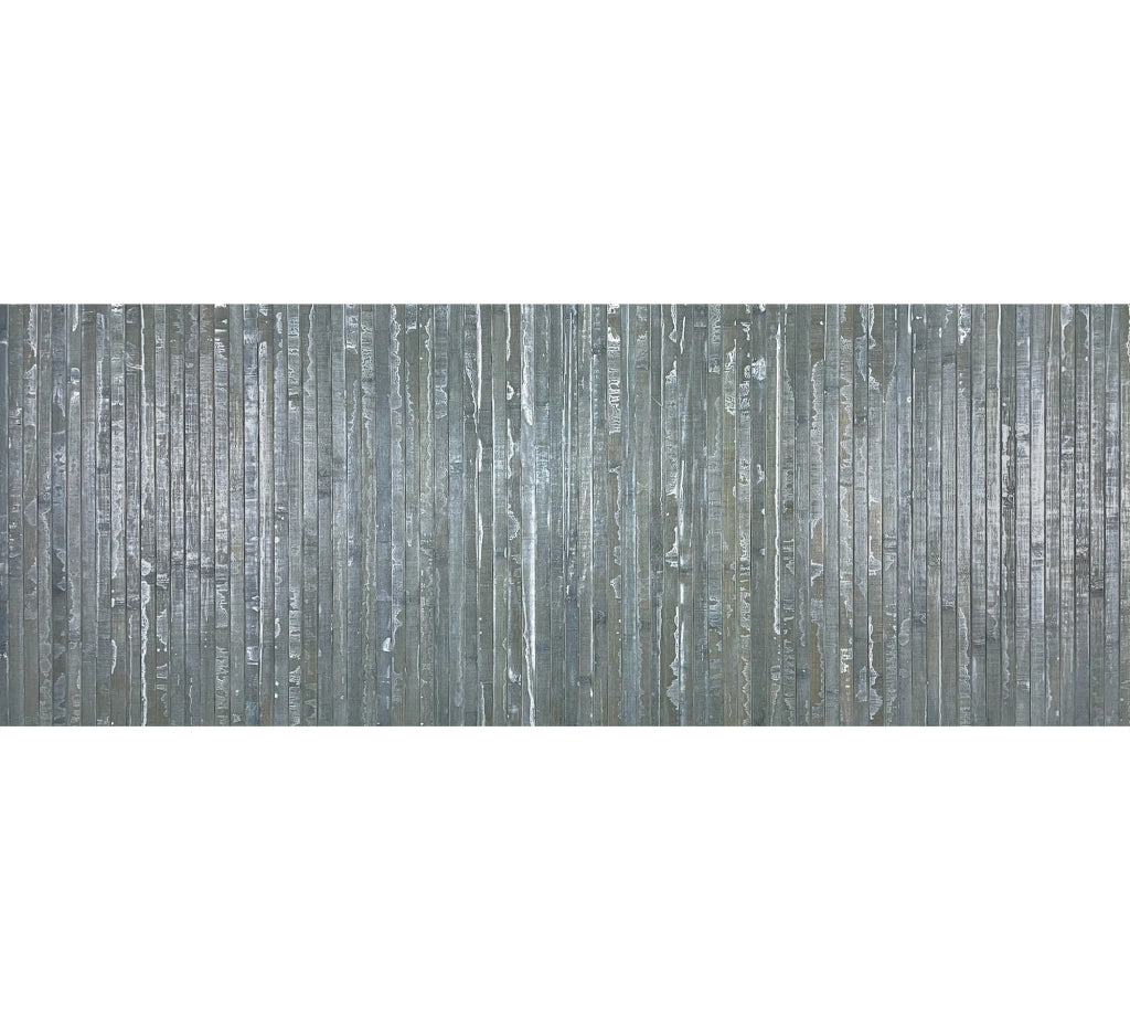 Tappeto Passatoia In Vero Bamboo Tappeto Cucina Ingresso In Legno Antiscivolo Aderente Lavabile E Antimacchia Tagliabile  - Grigio - 50x150 cm