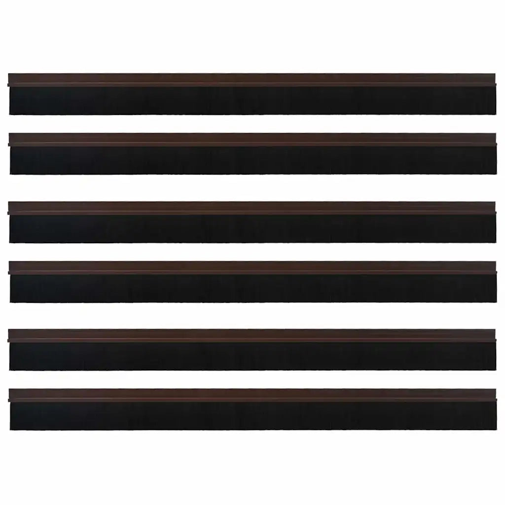 Spazzole per porte autoadesive 6 pz Marrone 100 cm CFW2256770
