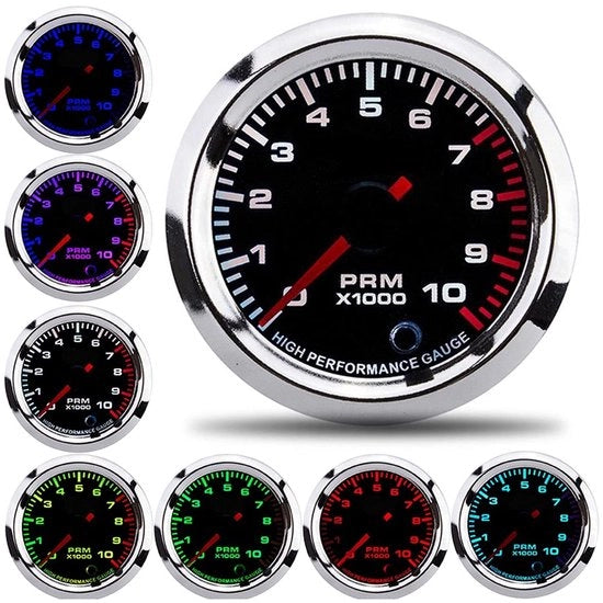 Tachimetro Universale 52mm - Contachilometri 0-10000 giri/min con 7 colori