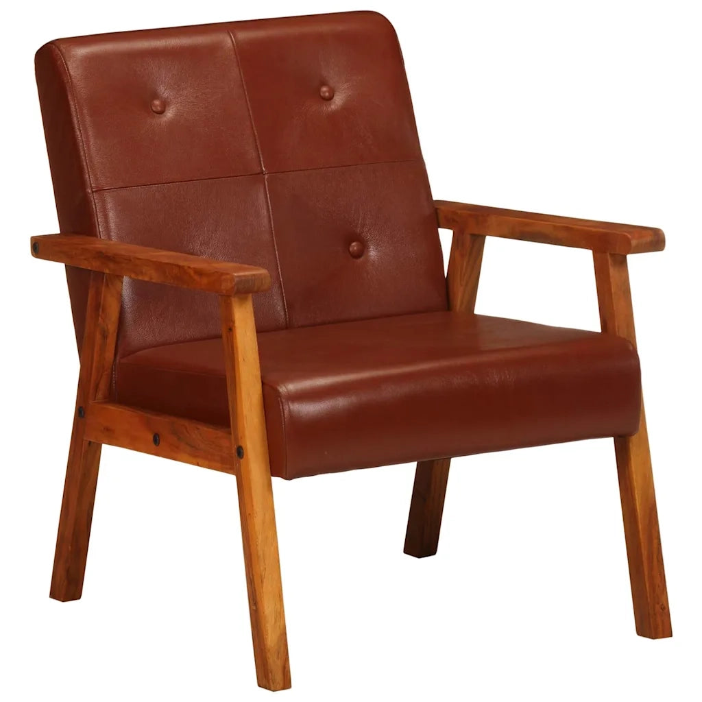 Poltrona | Sedia Relax Marrone in Vera Pelle