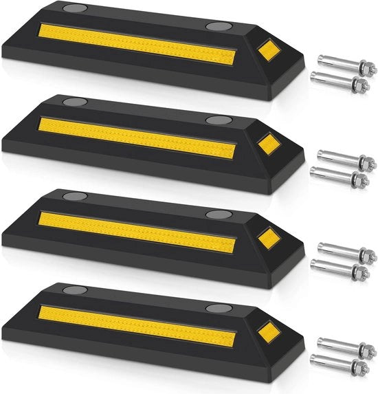 Blocco di quattro pneumatici con dispositivo di frenatura automatica per pneumatici limite di parcheggio aiuto al parcheggio per garage carport parcheggio garage parcheggio