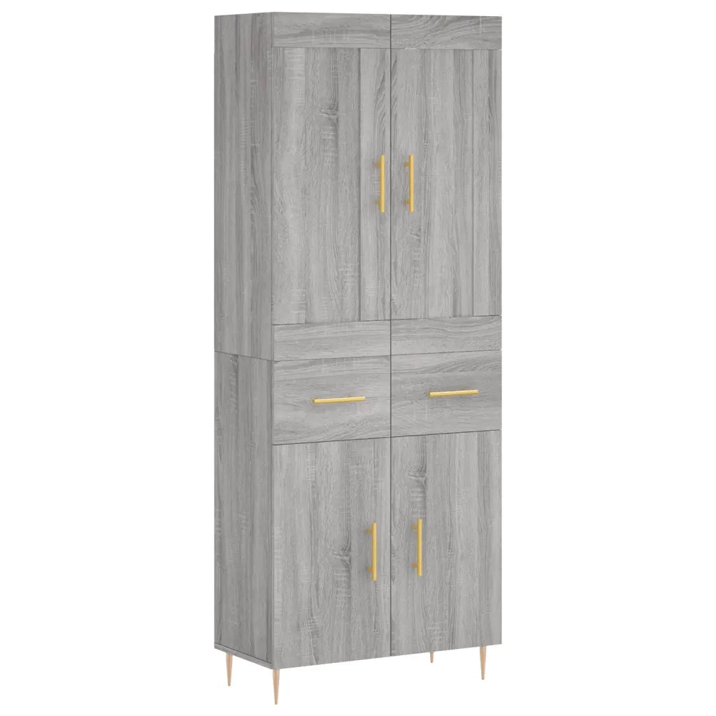 Credenza | Madia | Buffet da pranzo | Armadio da pranzo Grigio Sonoma 69,5x34x180 cm in Legno Multistrato