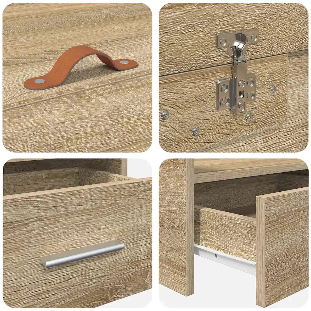 Letto singolo | Letto per adulti | Struttura del letto Rovere Sonoma 90 x 200 cm Legno multistrato