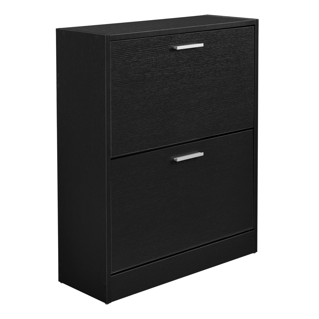 Scarpiera Sykkylven con 2 Contenitori Ribaltabili - Nero [en.casa]