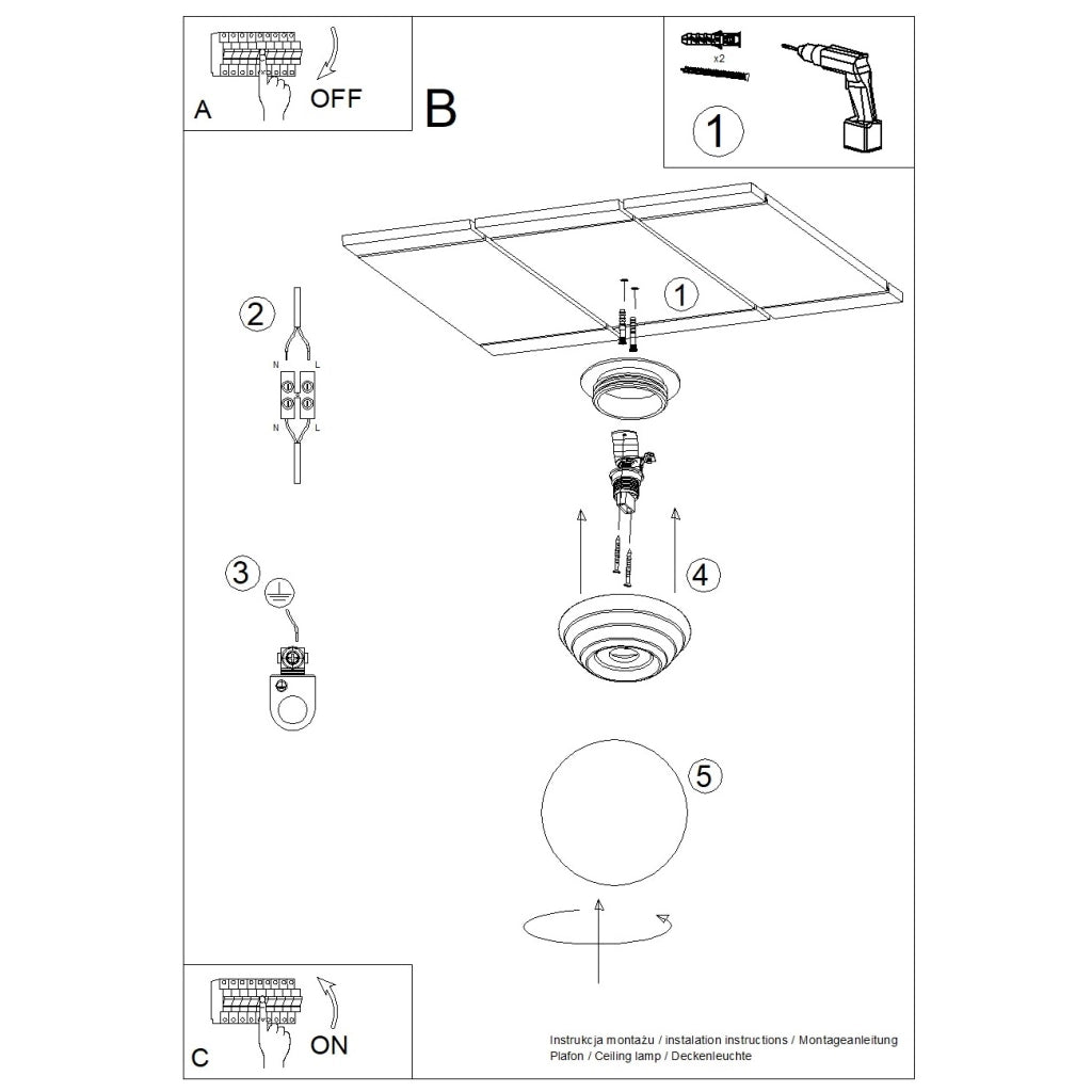 Lampada da soffitto ZORI verde IP44