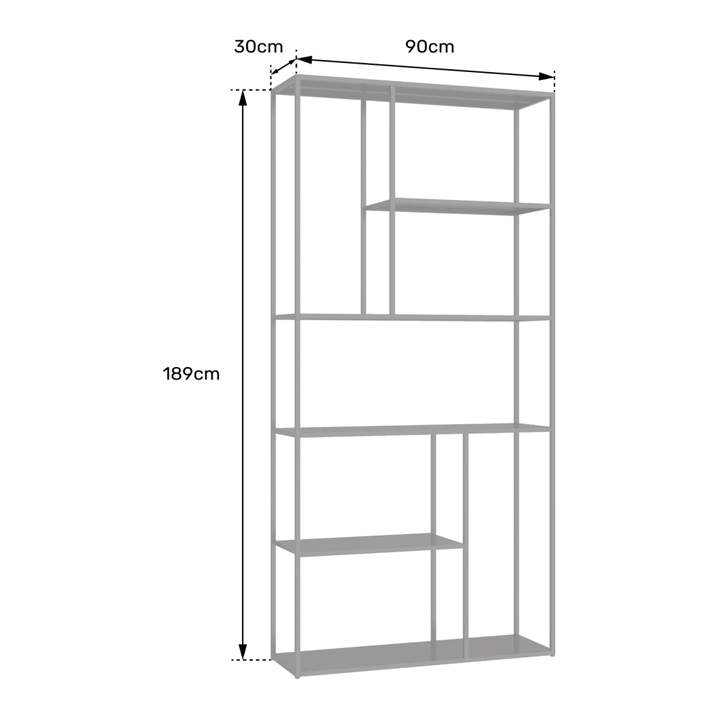 Libreria in metallo 189cm nera LAUREEN