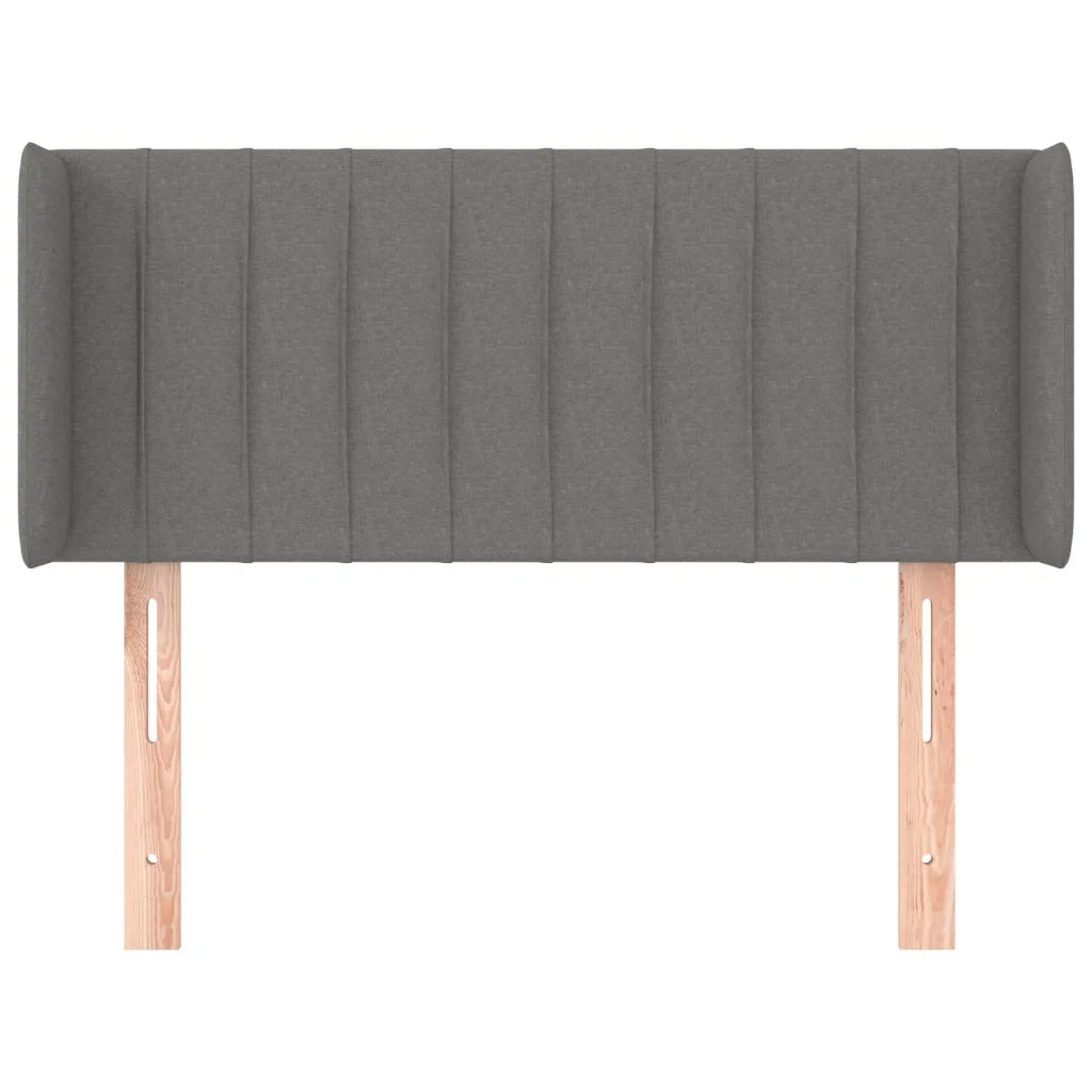 Testiera ad Orecchio-Testata con Orecchie Grigio Scuro 103x16x78/88 cm in Tessuto 382945