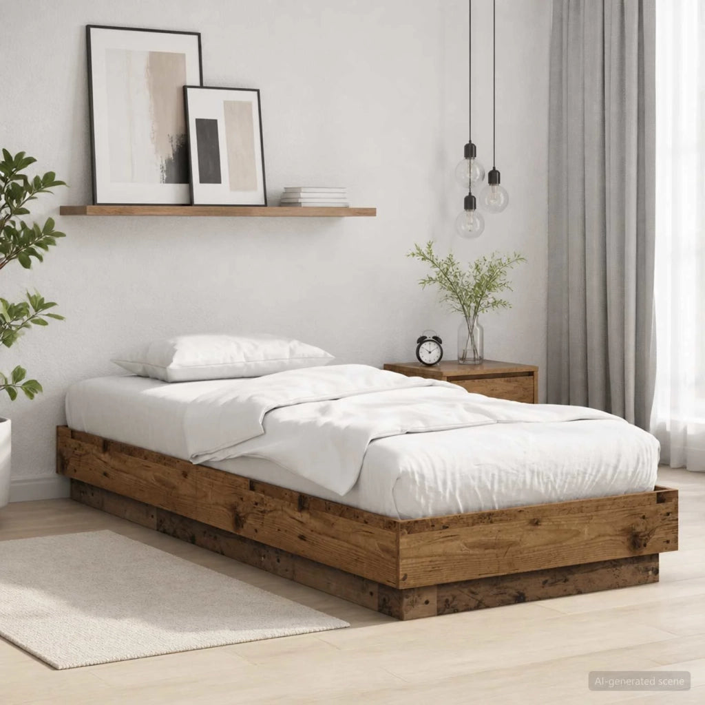 Letto con LED Legno antico 80 x 200 cm Legno ingegnerizzato 8009006