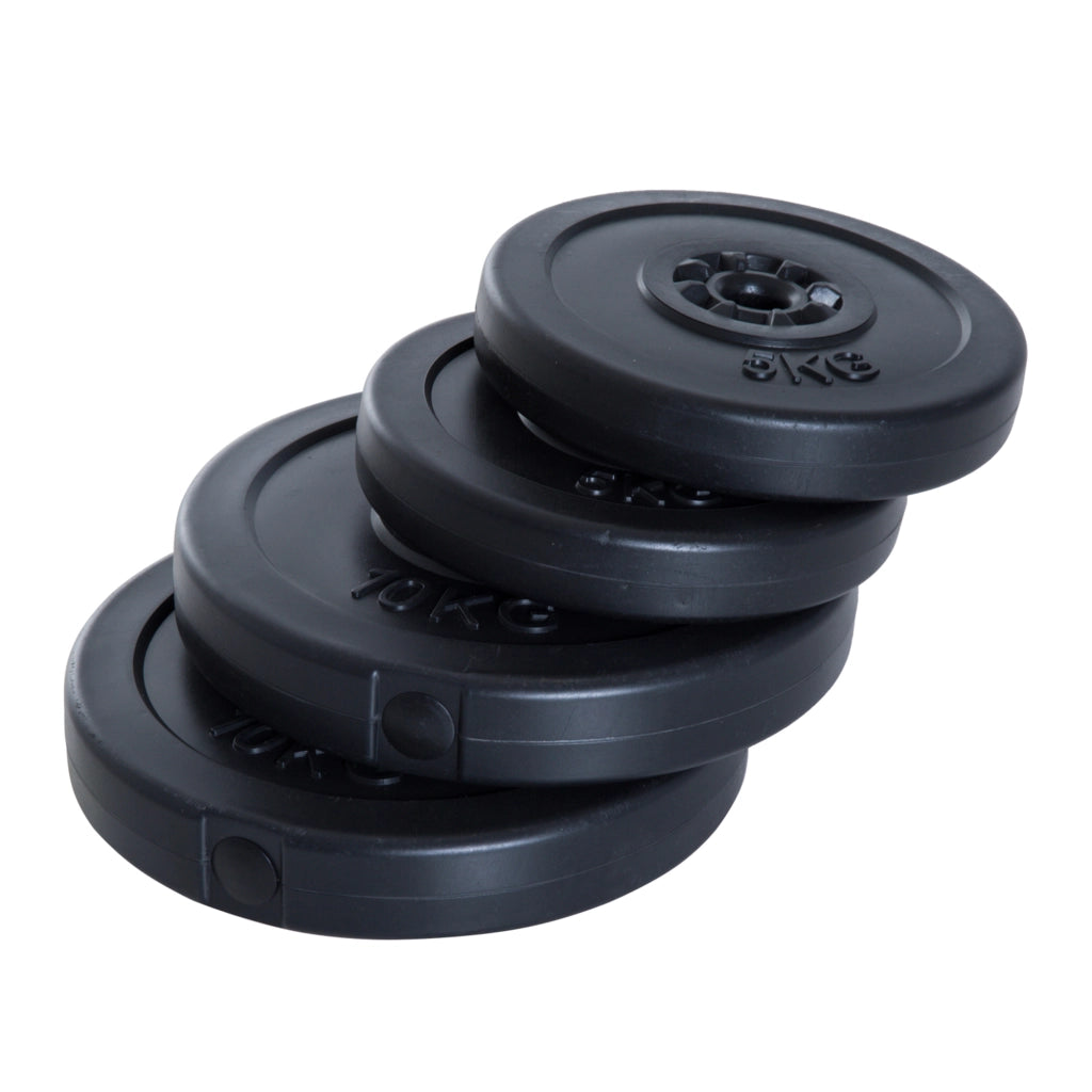 Set Dischi Pesi 30kg ¨C Xylo ¨C 4 Pezzi 2x5kg 2x10kg Foro 25mm Manubri Bilanciere Palestra Nero