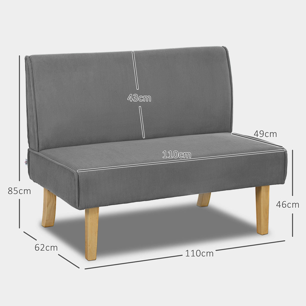 Divano 2 posti ¨C Minimal ¨C Tessuto, Grigio, Poltrona, Imbottito