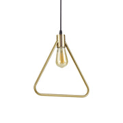 Sospensione Moderna Abc Metallo Ottone 1 Luce E27 Diffusore Triangolare
