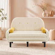 Divano 2 posti 133,5x77x85 cm avorio – convertibile, schienale regolabile, velluto a coste