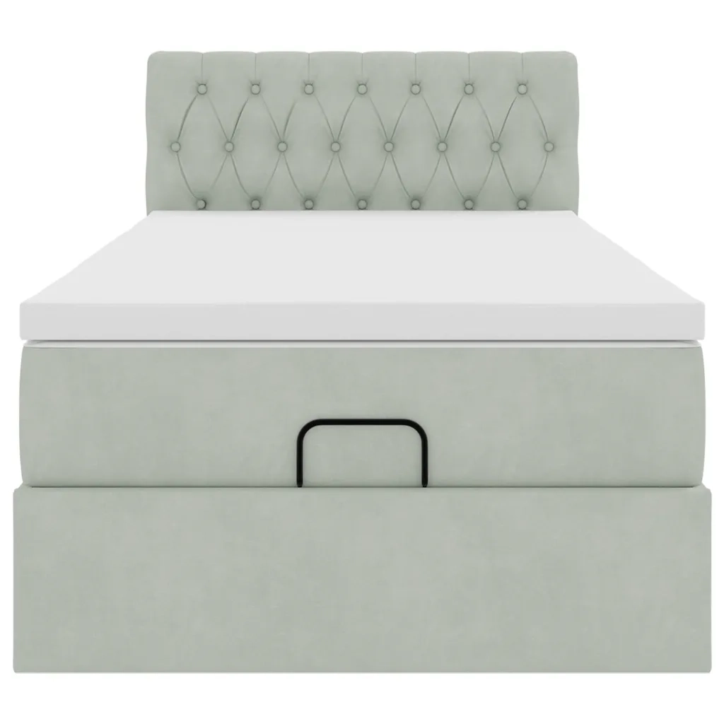 Struttura Letto Pouf con Materasso 80x200 cm in Velluto