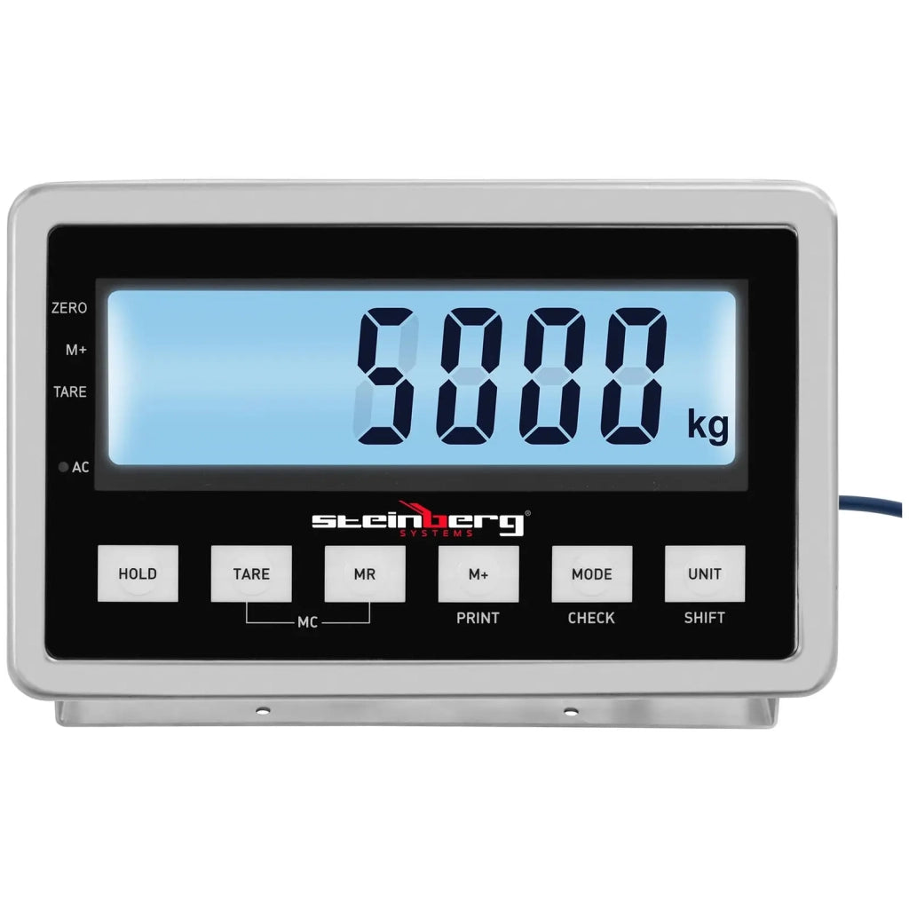 Bilancia da pavimento 5000 kg / 2 kg 150 x 150 cm con display LCD acciaio inox 14_0008318