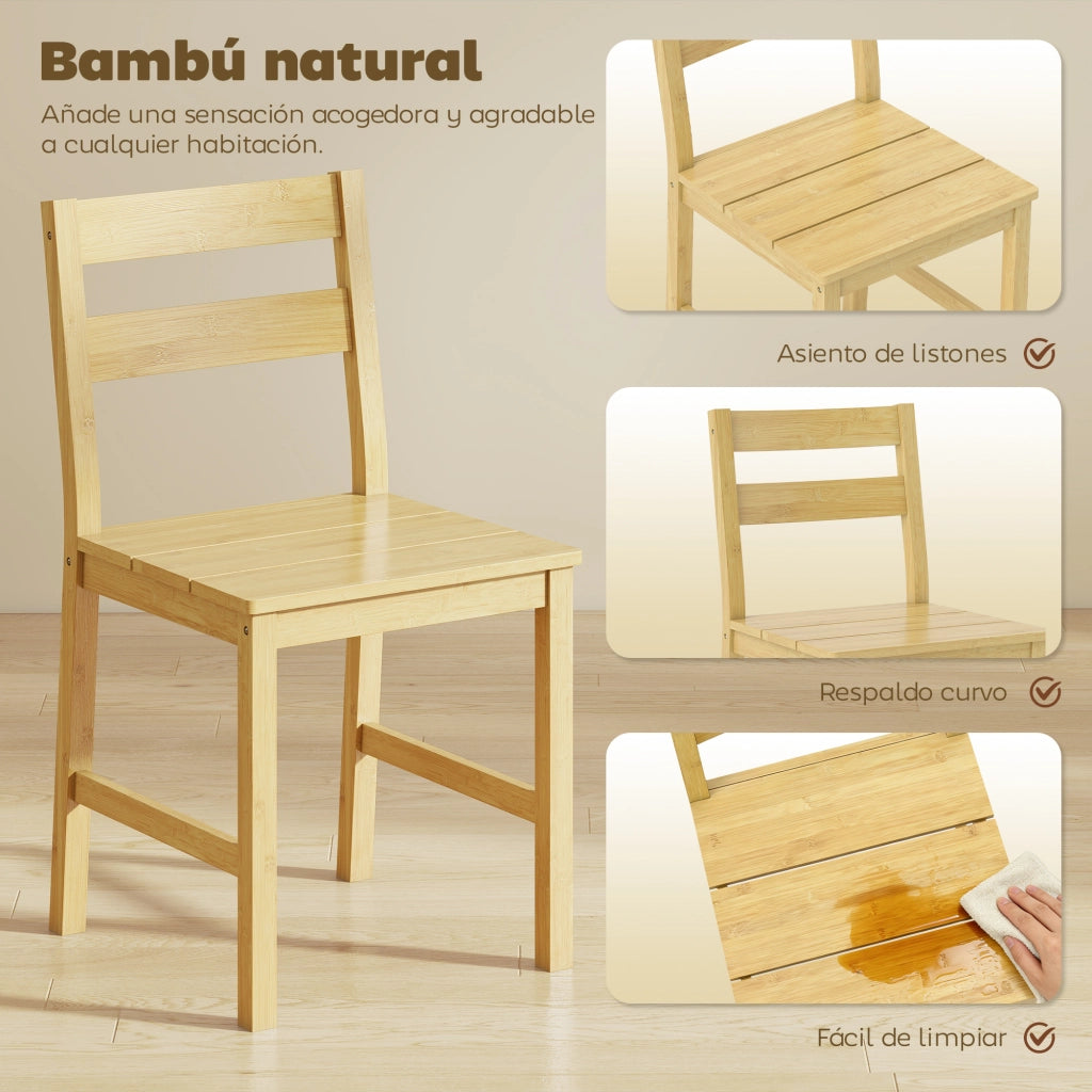 Sedia da pranzo in bamb¨´ ¨C zephmum ¨C naturale 2 pezzi