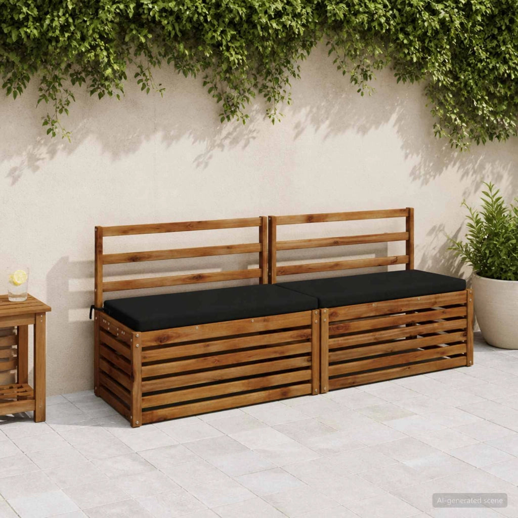 Cuscini per Panchina a 2 Pezzi SOEST 2 pz 100% Poliestere Nero 949227