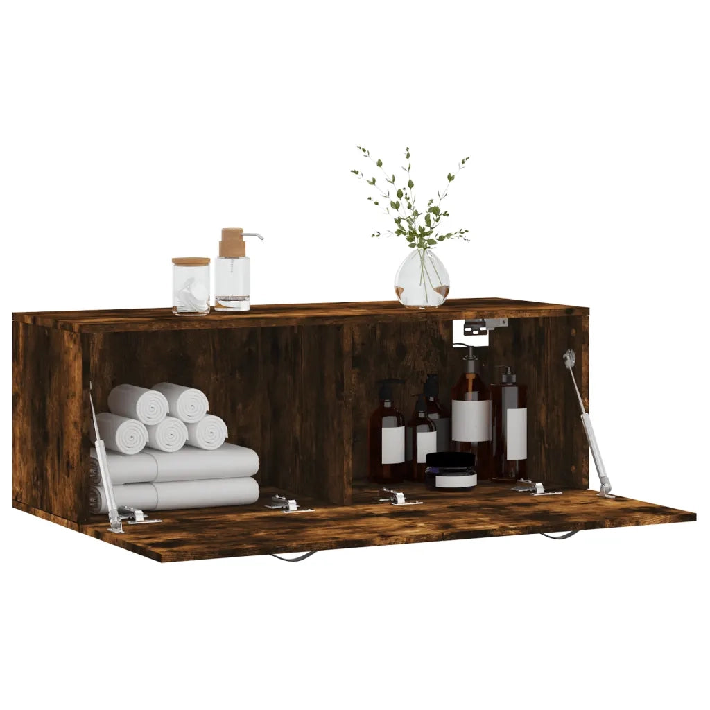 Mobile a Parete Rovere Fumo 100x36,5x35 cm in Legno Multistrato 830129
