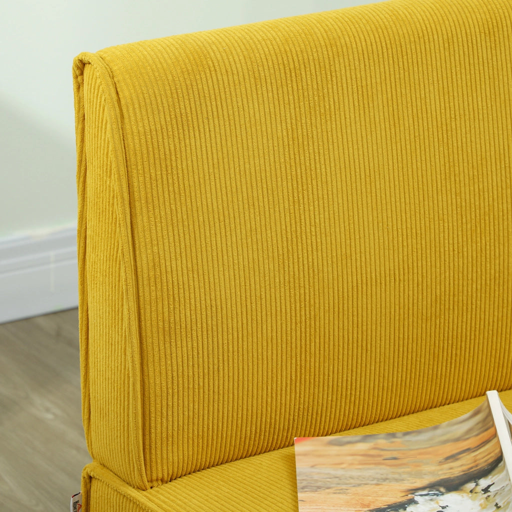 Divano 2 posti 110x62x85 cm senza braccioli in poliestere giallo